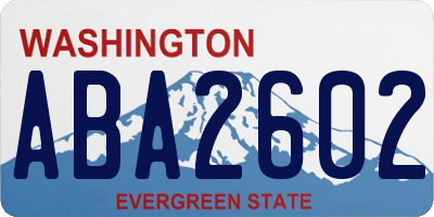 WA license plate ABA2602