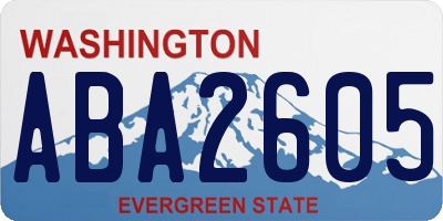 WA license plate ABA2605