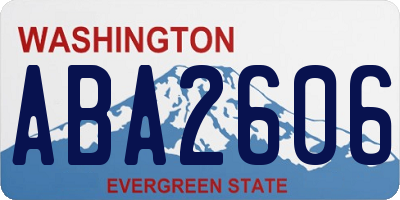 WA license plate ABA2606