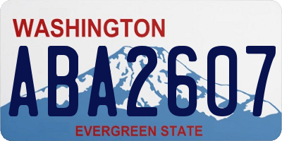 WA license plate ABA2607