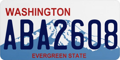 WA license plate ABA2608