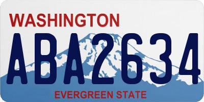 WA license plate ABA2634