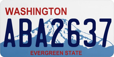 WA license plate ABA2637