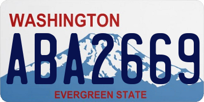 WA license plate ABA2669
