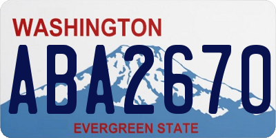 WA license plate ABA2670