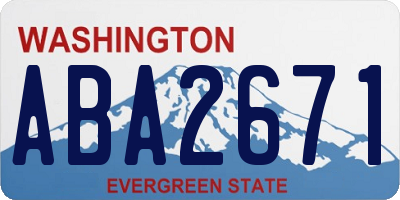 WA license plate ABA2671