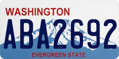 WA license plate ABA2692