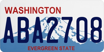 WA license plate ABA2708