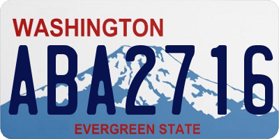 WA license plate ABA2716