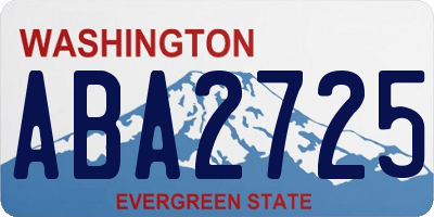 WA license plate ABA2725