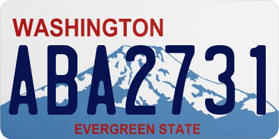 WA license plate ABA2731