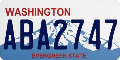 WA license plate ABA2747