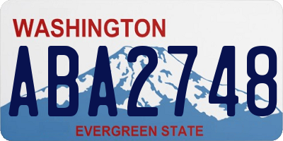 WA license plate ABA2748