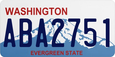 WA license plate ABA2751