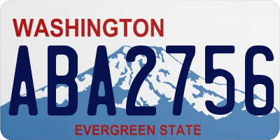 WA license plate ABA2756