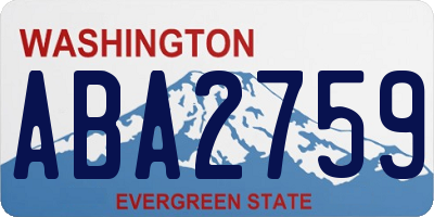 WA license plate ABA2759