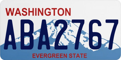 WA license plate ABA2767