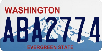 WA license plate ABA2774