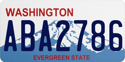 WA license plate ABA2786