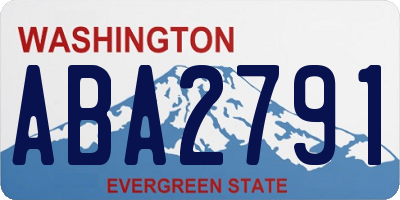 WA license plate ABA2791