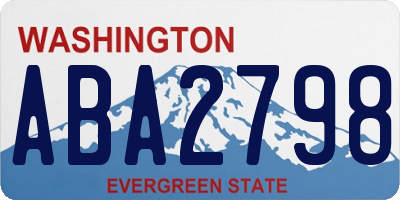 WA license plate ABA2798
