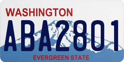WA license plate ABA2801