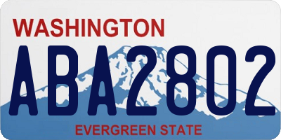 WA license plate ABA2802