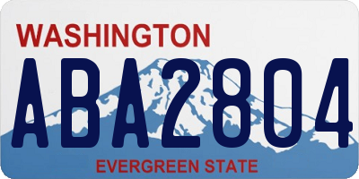 WA license plate ABA2804