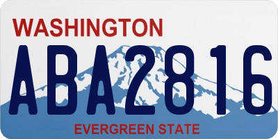WA license plate ABA2816