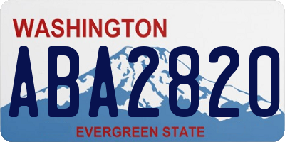 WA license plate ABA2820