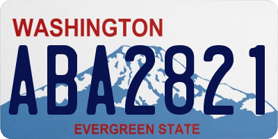 WA license plate ABA2821