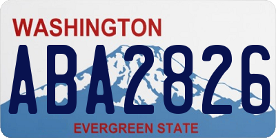 WA license plate ABA2826