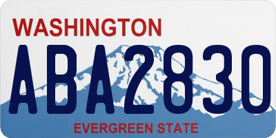 WA license plate ABA2830