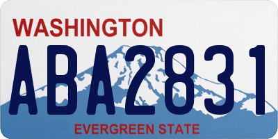WA license plate ABA2831