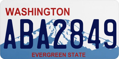 WA license plate ABA2849