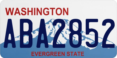 WA license plate ABA2852