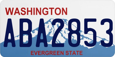 WA license plate ABA2853