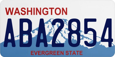 WA license plate ABA2854
