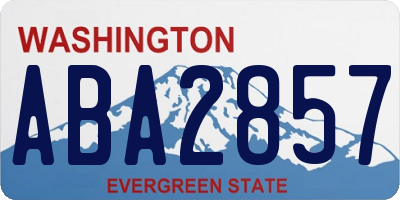 WA license plate ABA2857