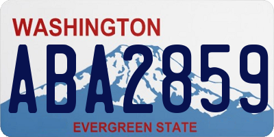 WA license plate ABA2859