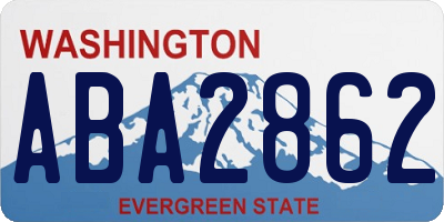 WA license plate ABA2862