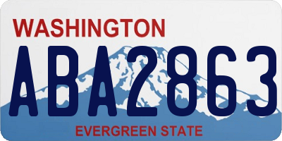 WA license plate ABA2863