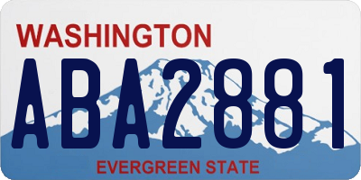 WA license plate ABA2881