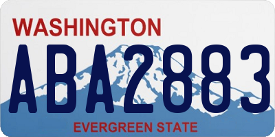 WA license plate ABA2883