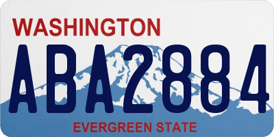 WA license plate ABA2884