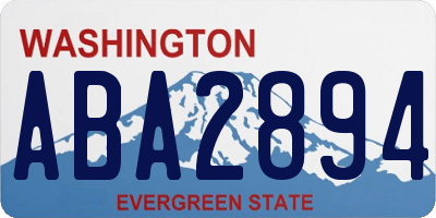 WA license plate ABA2894
