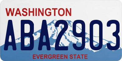 WA license plate ABA2903
