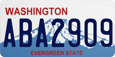 WA license plate ABA2909