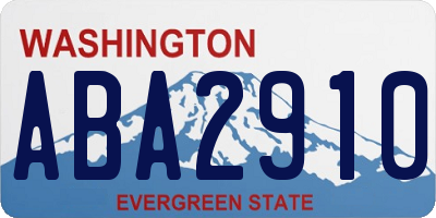 WA license plate ABA2910