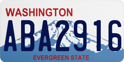 WA license plate ABA2916